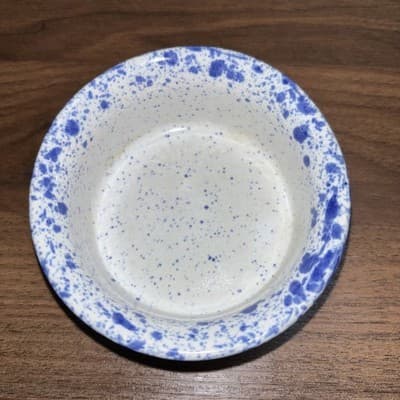 Vtg Monmouth Ramekin Replacement Speckled Blue USA Maple Leaf Single Piece - Thumbnail 2
