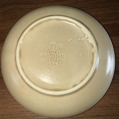 1 - Replacement Vintage Pfaltzgraff Folk Art Pattern Tan & Blue Saucers No Cups - Thumbnail 5