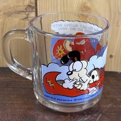 Vintage McDonald’s Garfield & Odie Glass Mug “I’m Easy to Get Along With�� - Thumbnail 3
