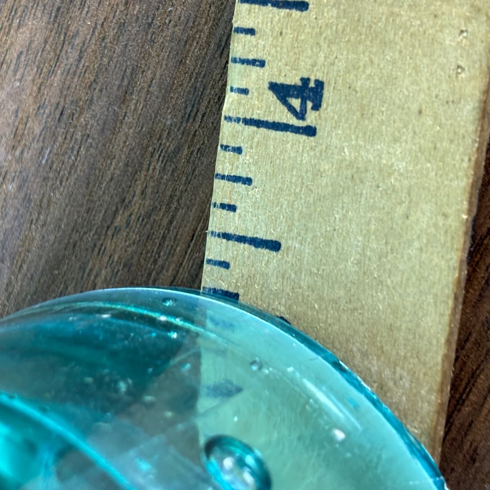 Antique H.G.CO. Aqua Glass Telegraph Insulator Big Bubbles H mark on top Blue - Thumbnail 2