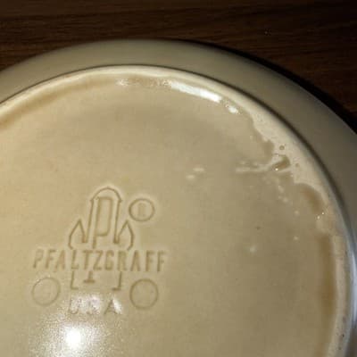 1 - Replacement Vintage Pfaltzgraff Folk Art Pattern Tan & Blue Saucers No Cups - Thumbnail 6