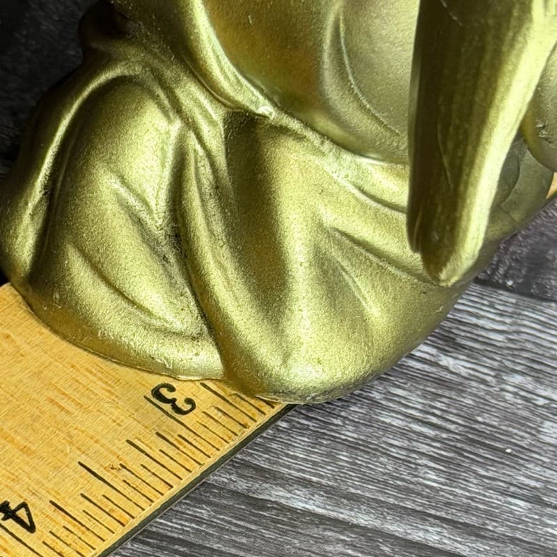 Vintage Italian Gold Painted Resin Kneeling Praying Winged Cherub Angel Figurine - Thumbnail 12