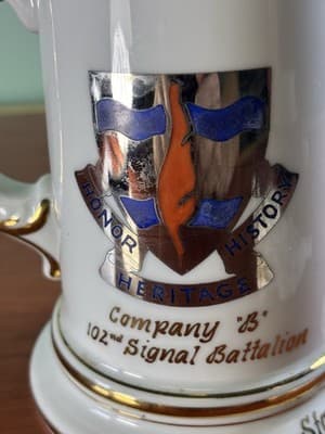 Beer Stein 102nd Signal Battalion Nude Lady Lithophane Lidded 1958 60 Germany - Thumbnail 15