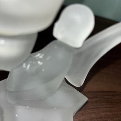 LE Smith Frosted Glass Angel Votive Cup Candle Holder 5.5" Tall Vintage Star - Thumbnail 6