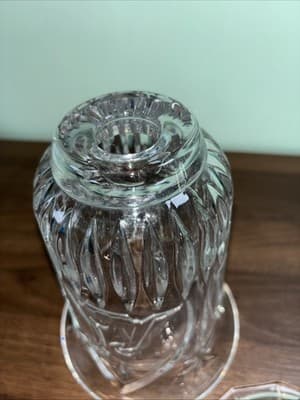 St George Hurricane Candle Holder Christmas Nativity Fine Lead Crystal Pedestal - Thumbnail 9
