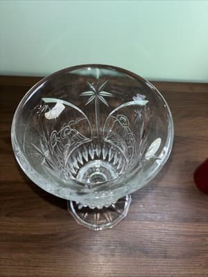 St George Hurricane Candle Holder Christmas Nativity Fine Lead Crystal Pedestal - Thumbnail 8