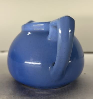 Vintage LIPTON TEA Collectable Blue Creamer by Hall Pottery USA EUC Pitcher - Thumbnail 6