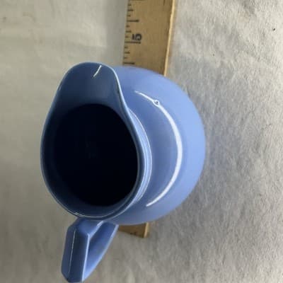 Vintage LIPTON TEA Collectable Blue Creamer by Hall Pottery USA EUC Pitcher - Thumbnail 10