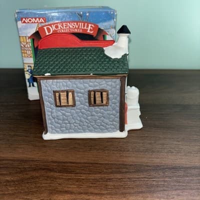 VTG Noma 1995 Dickensville Cider Stand Porcelain Christmas Village Accessories - Thumbnail 3