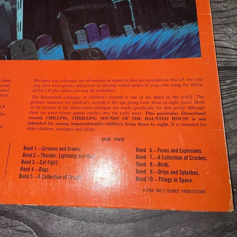 Chilling, Thrilling Sounds Of The Haunted House Vintage Vinyl LP Disneyland DQ-1 - Thumbnail 17