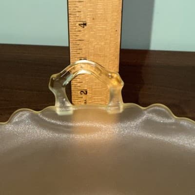 Lancaster Depression Glass Topaz Yellow Large Serving Bowl Frosted Satin 10” - Thumbnail 12