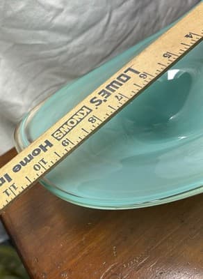 Vintage Hand blown Art Glass Dish Sea Foam Green Art Deco Abstract Swirls - Thumbnail 12