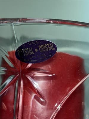 St George Hurricane Candle Holder Christmas Nativity Fine Lead Crystal Pedestal - Thumbnail 4