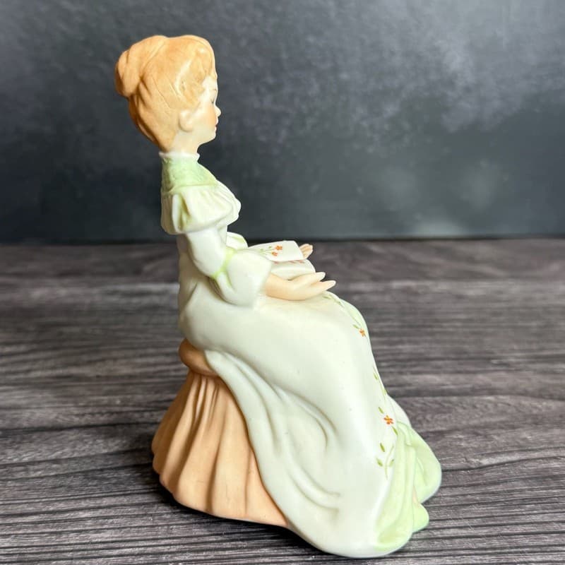 Vintage Homco Victorian Lady Sitting Reading Book 'Once Upon A Time' Bisque Porc - Thumbnail 5
