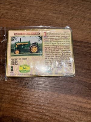 Harvest Heritage 1995 John Deere Tractor Metal Trading Collector Cards Sealed - Thumbnail 11