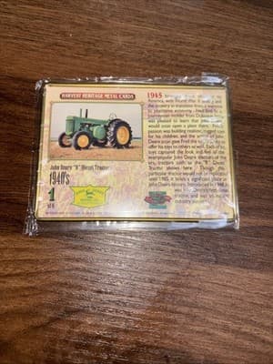 Harvest Heritage 1995 John Deere Tractor Metal Trading Collector Cards Sealed - Thumbnail 13