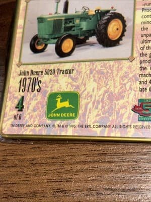 Harvest Heritage 1995 John Deere Tractor Metal Trading Collector Cards Sealed - Thumbnail 5