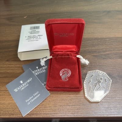 Waterford Crystal 12 Days Of Christmas Ornament 1994 Boxed 11 Pipers Piping