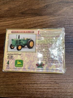Harvest Heritage 1995 John Deere Tractor Metal Trading Collector Cards Sealed - Thumbnail 4