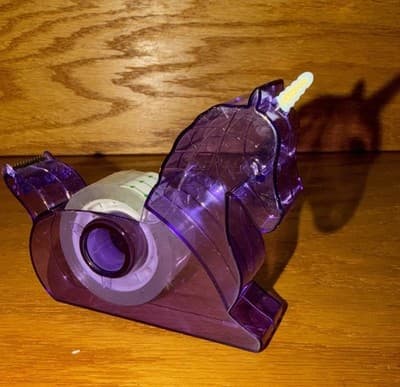 Vintage Purple Unicorn Desk Fun Refillable Tape Dispenser Clear Tape 3/4 Inch