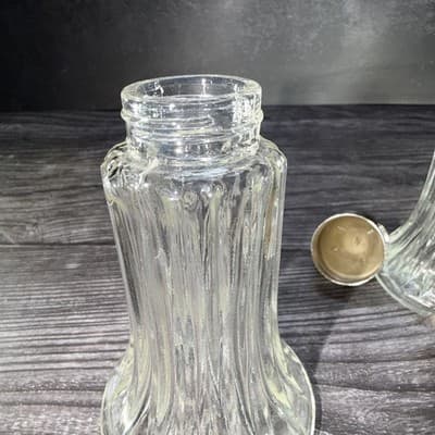 Vintage Leonard Crystal SilverPlated 6" Tall Salt & Pepper Shakers - Thumbnail 16