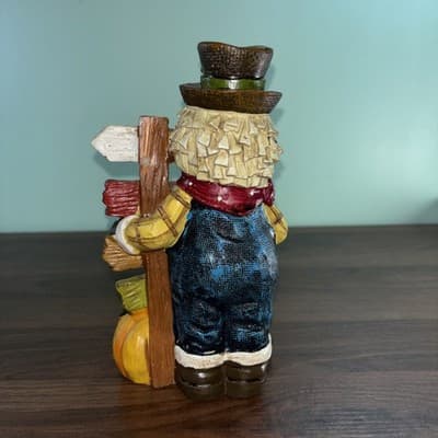 Harvest Fall Decor Figurine-Farmer With Welcome To Our Patch Sign 8 “ Tall - Thumbnail 8