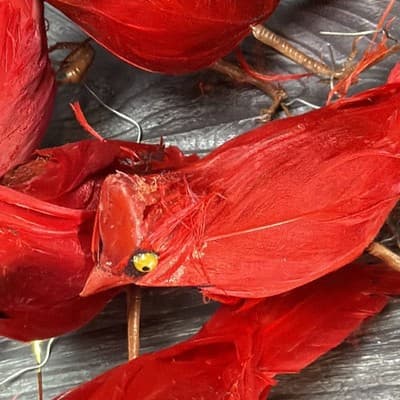 Vintage Lot Of 17 Cardinals with Feathers And Wire For Hanging Ornaments Crafts - Thumbnail 3