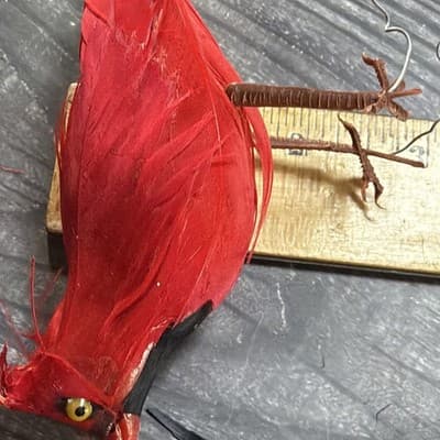 Vintage Lot Of 17 Cardinals with Feathers And Wire For Hanging Ornaments Crafts - Thumbnail 10