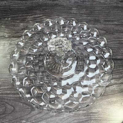 Vintage Fostoria American Glass Center Handle Serving Sandwich Plate Tray 1960's - Thumbnail 6