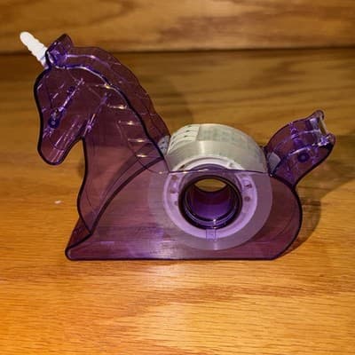 Vintage Purple Unicorn Desk Fun Refillable Tape Dispenser Clear Tape 3/4 Inch - Thumbnail 6