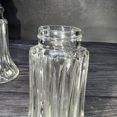 Vintage Leonard Crystal SilverPlated 6" Tall Salt & Pepper Shakers - Thumbnail 10