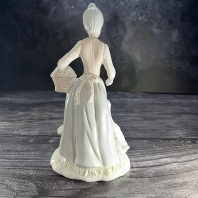 Porcelain Girl with goose Shepherdess collectible figurine vintage Geese - Thumbnail 6