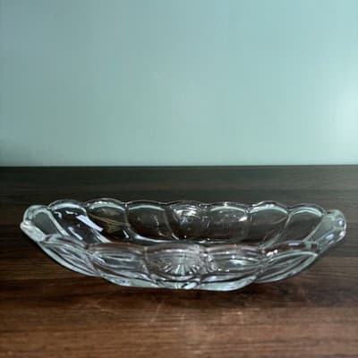 Vintage Heisey Clear Glass Oval Candy Nut Relish Dish Colonial Pattern - Thumbnail 6