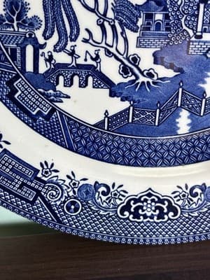 Churchill England Blue Willow Dinner Plate Excellent Condition Replacement VTG - Thumbnail 5