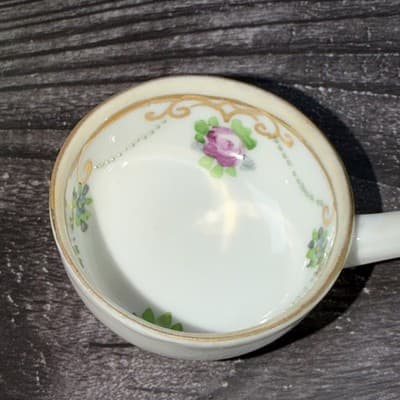 Antique Nippon Noritake Hand Painted Condiment Ladle Flowers And Gold - Thumbnail 8