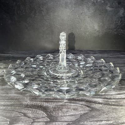 Vintage Fostoria American Glass Center Handle Serving Sandwich Plate Tray 1960's - Thumbnail 8