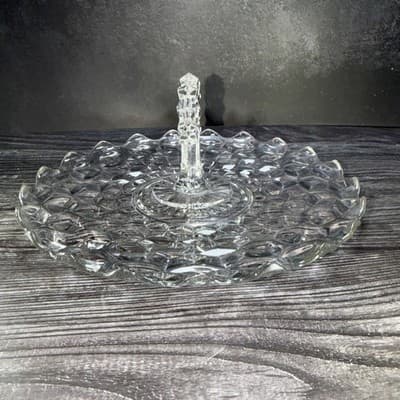 Vintage Fostoria American Glass Center Handle Serving Sandwich Plate Tray 1960's - Thumbnail 10