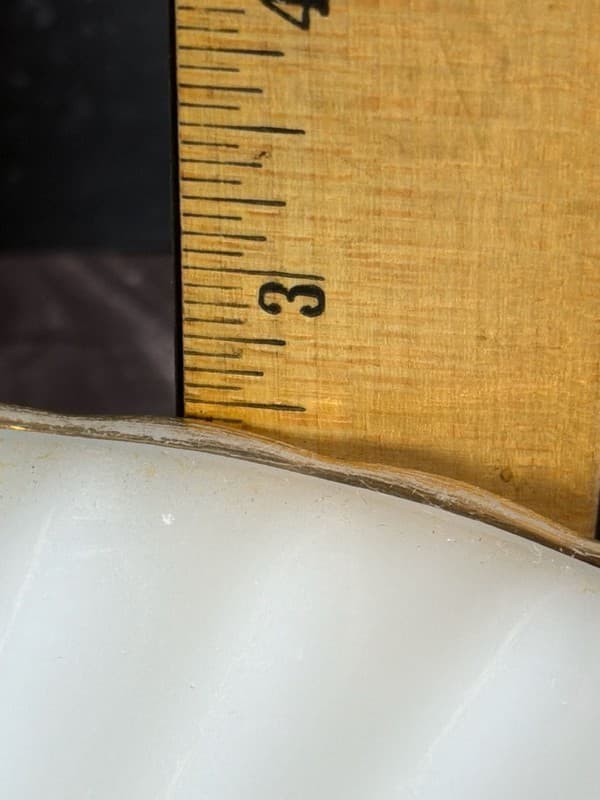 Fire-King Swirl White Milk Glass Serving Bowl with Gold Trim 8.5" - Thumbnail 10
