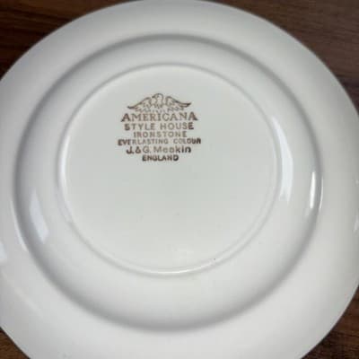 J&G Meakin Designer Plate Americana Style House Ironstone Brown Ships Harbor VTG - Thumbnail 8