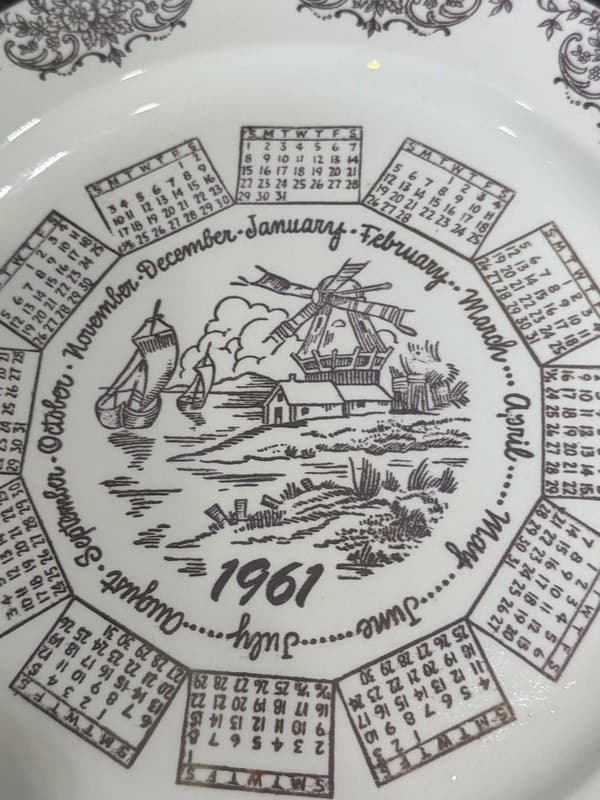 Smith & Taylor 1961 Calendar Plate Windmill Scene 10" - Thumbnail 7