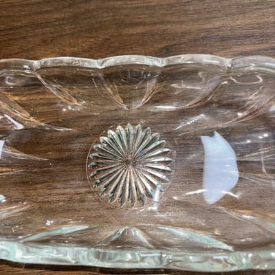Vintage Heisey Clear Glass Oval Candy Nut Relish Dish Colonial Pattern - Thumbnail 4