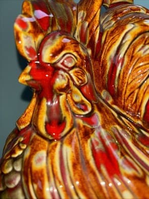 Vintage Atlantic Mold Hand Painted Ceramic Hen Rooster Chicken Cookie Jar Brown - Thumbnail 16