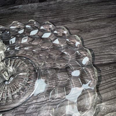 Vintage Fostoria American Glass Center Handle Serving Sandwich Plate Tray 1960's - Thumbnail 5