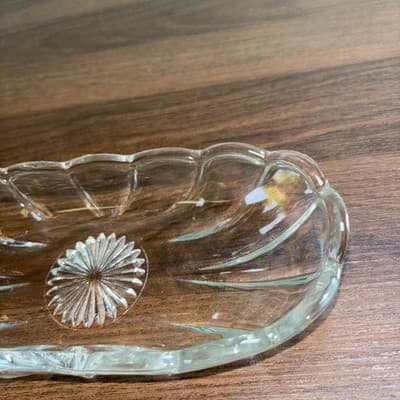 Vintage Heisey Clear Glass Oval Candy Nut Relish Dish Colonial Pattern - Thumbnail 2