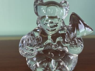 Vintage Clown Jester Clear Art Glass Figurine Paperweight 4" Abstract A Crazy - Thumbnail 2
