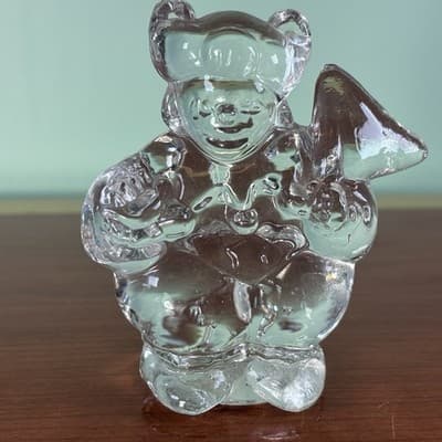 Vintage Clown Jester Clear Art Glass Figurine Paperweight 4" Abstract A Crazy