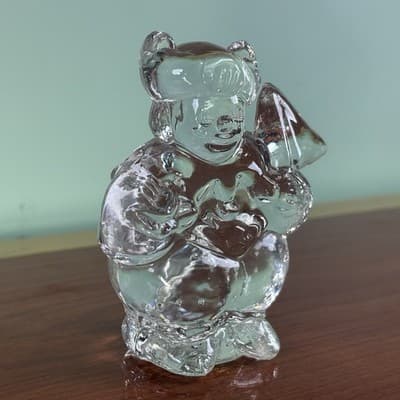 Vintage Clown Jester Clear Art Glass Figurine Paperweight 4" Abstract A Crazy - Thumbnail 7