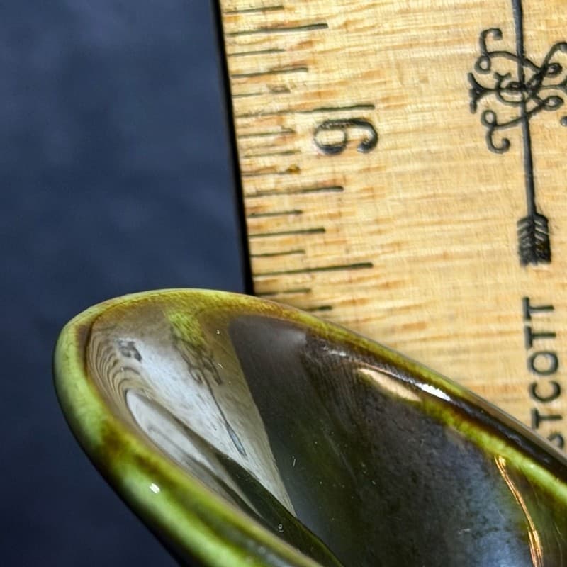 Blue Mountain Pottery Green Drip Glaze Pitcher Bud Vase - Thumbnail 5