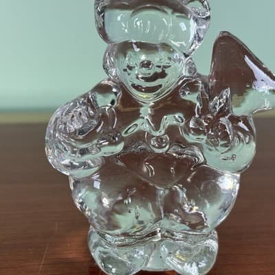 Vintage Clown Jester Clear Art Glass Figurine Paperweight 4" Abstract A Crazy - Thumbnail 12