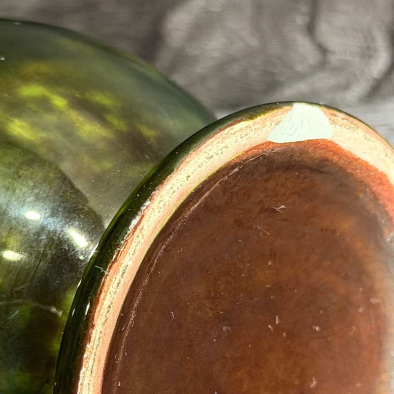 Blue Mountain Pottery Green Drip Glaze Pitcher Bud Vase - Thumbnail 4